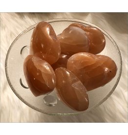 Polished Peach Selenite Heart