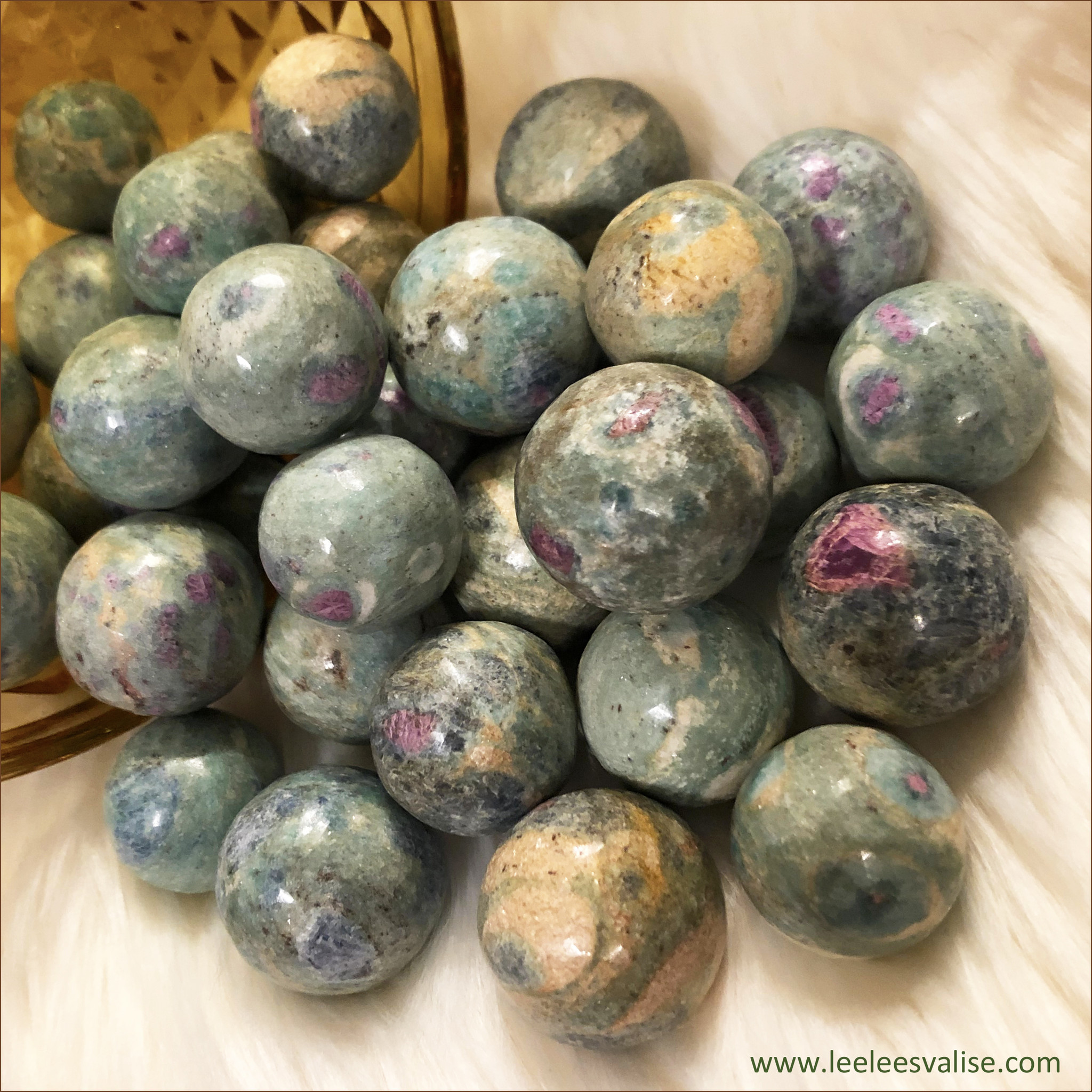 Ruby Fuchsite Spheres (Set of 3)