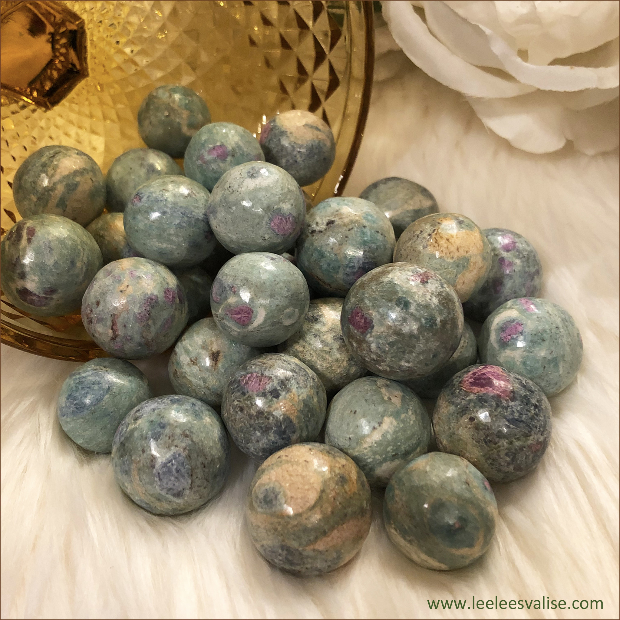 Ruby Fuchsite Spheres (Set of 3)