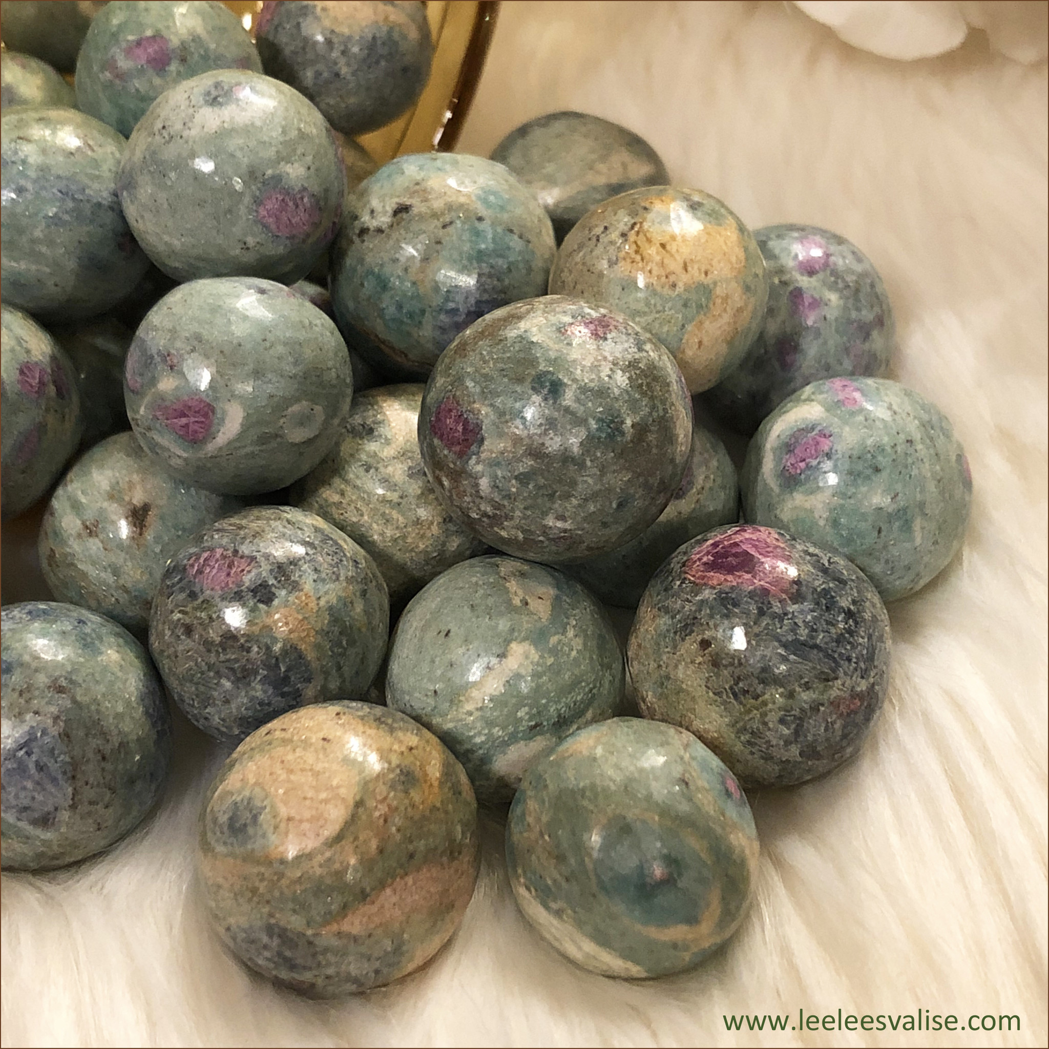 Ruby Fuchsite Spheres (Set of 3)