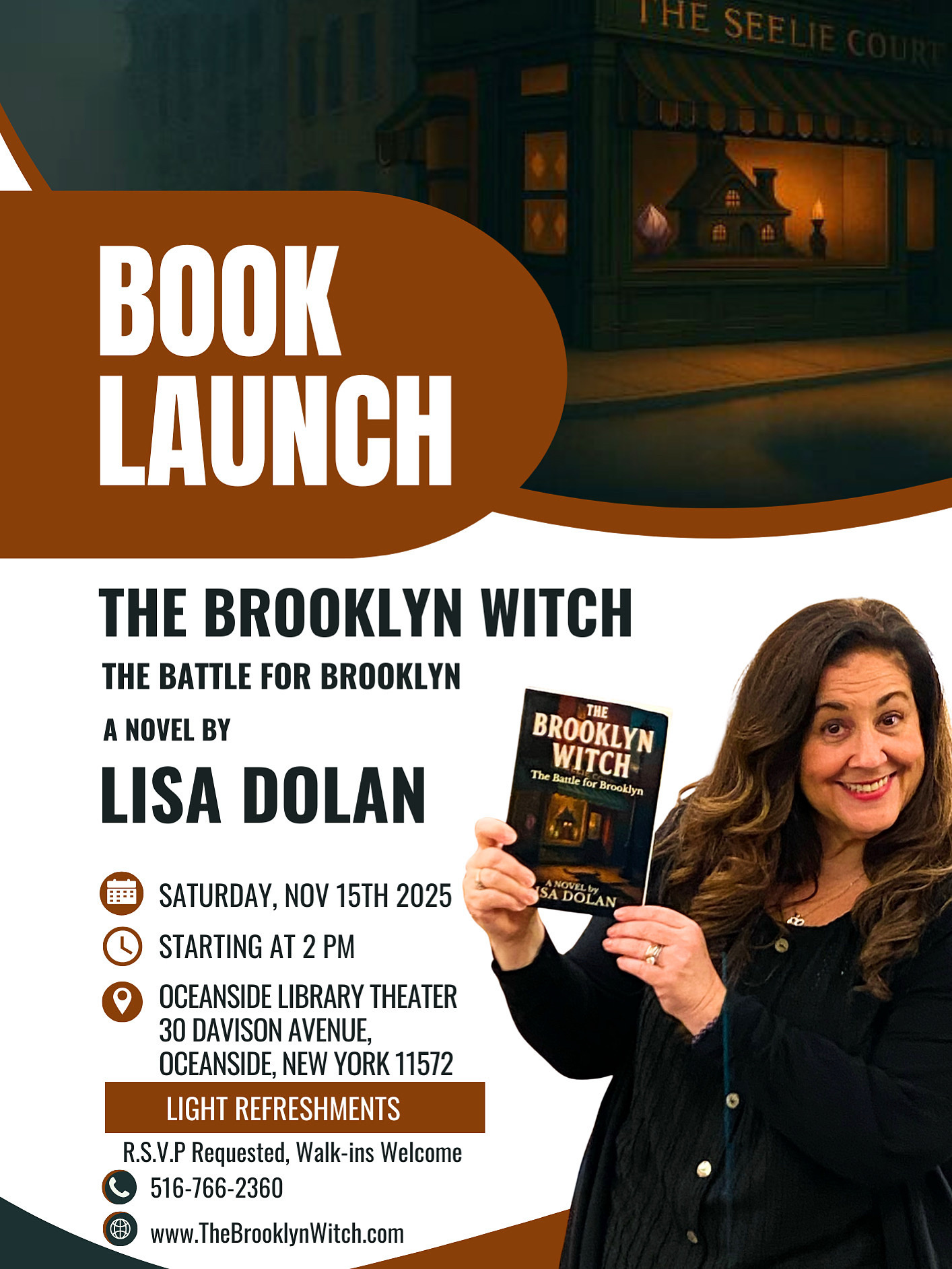 The Brooklyn Witch — Official Book Launch at the Oceanside Library Theater
