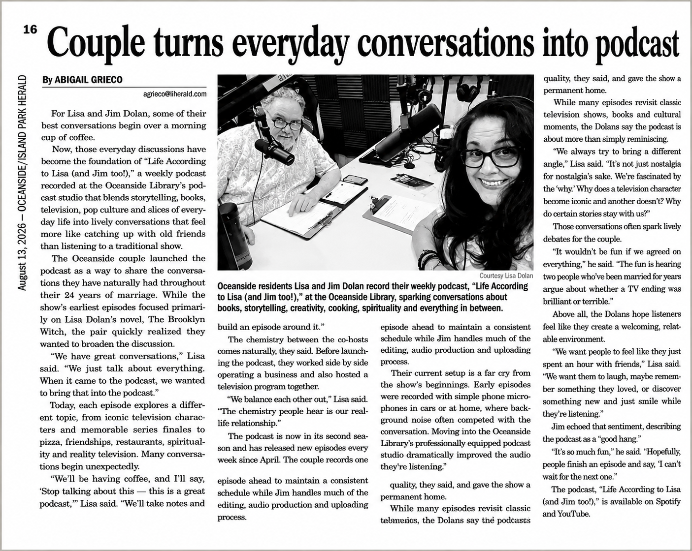 Featured in the News: Couple Turns Everyday Conversations into a Podcast