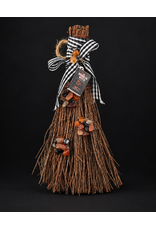 Handmade Crystal Protection Broom with Carnelian & Obsidian