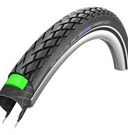 SCHWALBE Schwalbe, Marathon, 700x25C, Wire, Endurance, Clincher, GreenGuard, 67TPI, 87-116PSI, Black