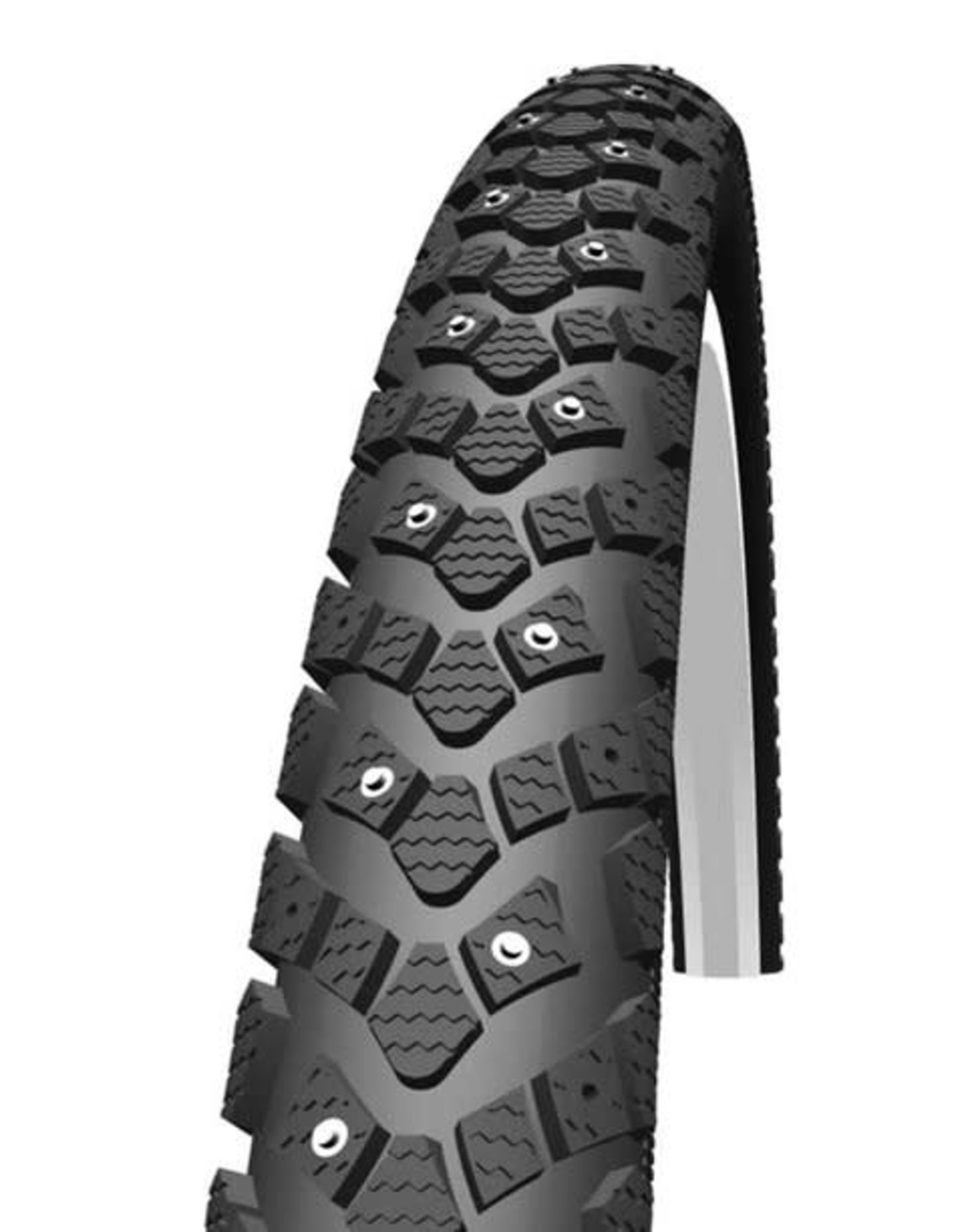 SCHWALBE Schwalbe, Winter, 700x30C, Wire, Clincher, KevlarGuard, Studded, Reflex, 50TPI, 35-85PSI, Black