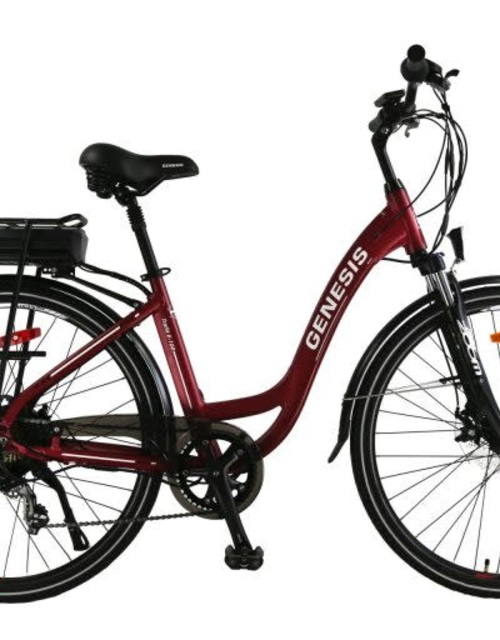 Vélo Genesis TRAFIK E-100 700c, 7 vitesses noir rouge