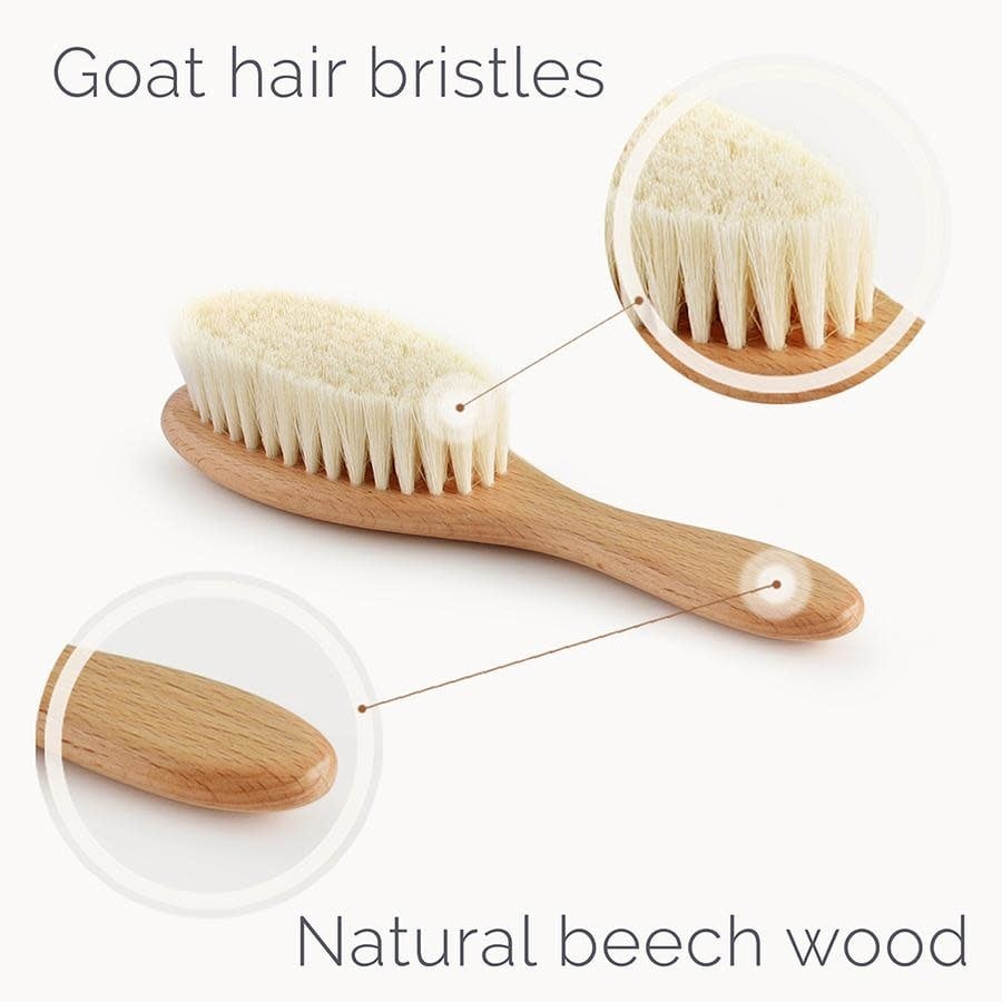 wooden baby brush and comb set