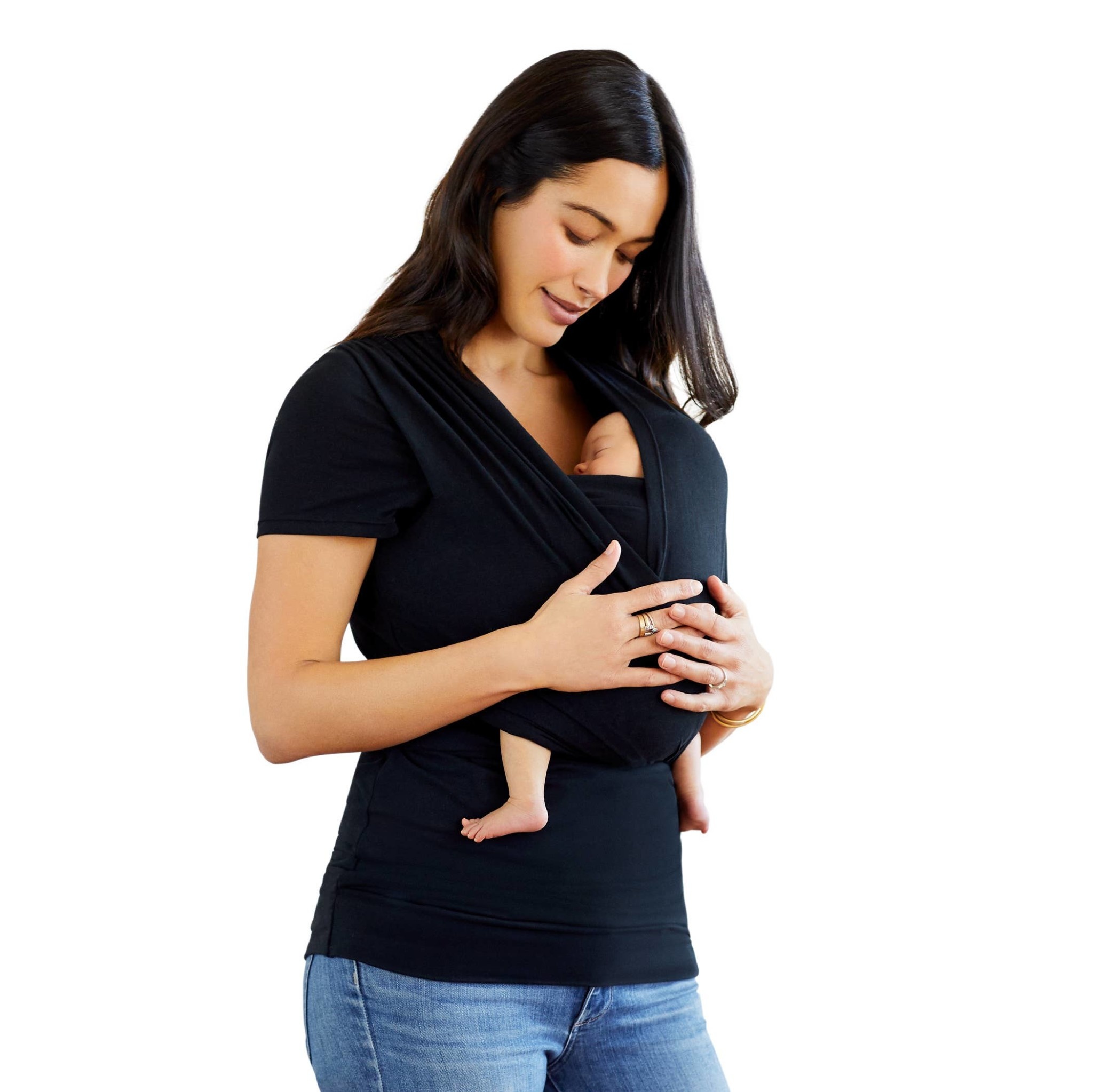 Moby Wrap Bump & Beyond T-Shirt Wrap Baby Carrier, Black 