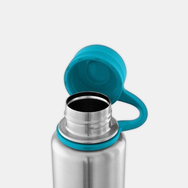 Pura Kiki Stainless Still Bottle with Straw, 325 ml - Turquoise