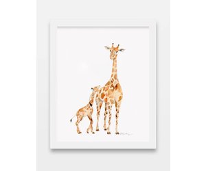 絵画 BABY BABY giraffe-mother-baby-watercolor