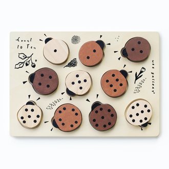 Wee Gallery Wooden Tray Puzzle- 10 Ladybugs