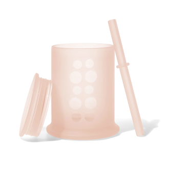 Olababy Training Cup with Lid + Straw, 5oz- Coral