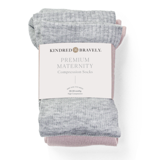 Kindred Bravely Compression Socks 2 Pack Pink & Grey