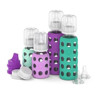 Lifefactory 4 Glass Bottle Starter Kit- Mint/Lav/Grape/Kale Lifefactory 4 Glass Bottle Starter Kit- Mint/Lav/Grape/Kale