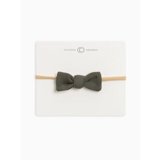 Colored Organics Ribbed Dainty Bow Headband- Cypress
