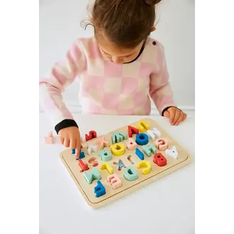 Petit Collage Wooden Multi-Language Alphabet Tray Puzzle Petit Collage Wooden Multi-Language Alphabet Tray Puzzle