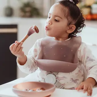 Paperclip Color Changing Silicone Bib- Light Moon & Sea Salt