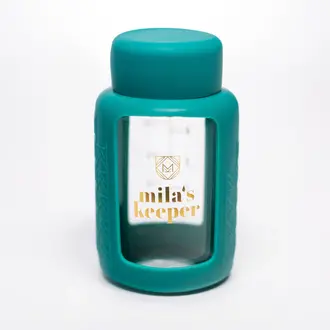 Mila's Keeper Glass Breast Milk Storage Bottle- Tropical Green