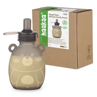 Haakaa SiliconeGoody Pouch 6oz - Happii Bear