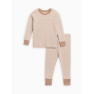Colored Organics L/S Jammies- Truffle Stripe