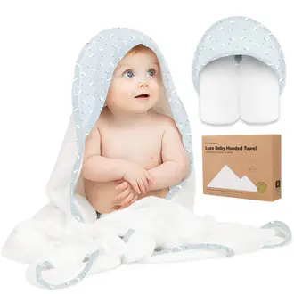 KeaBabies Luxe Hooded Towel- Blue Whale