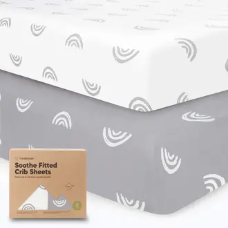 KeaBabies 2-pack Organic Cotton Fitted Crib Sheet- Rainbow