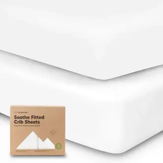 KeaBabies 2-pack Organic Cotton Fitted Crib Sheet- Soft White