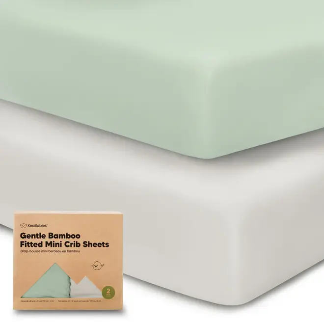 2 pack Organic Mini Fitted Crib Sheet Steel HipBabyGear