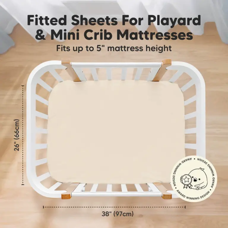 2 pack Organic Mini Fitted Crib Sheet Steel HipBabyGear