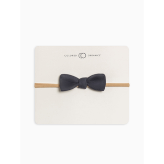 Colored Organics Dainty Bow Headband- Navy