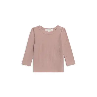 Colored Organics Kate Pointelle Long Sleeve Top - Wren