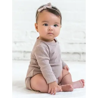Colored Organics Thea Pointelle Long Sleeve Bodysuit - Wren Colored Organics Thea Pointelle Long Sleeve Bodysuit - Wren