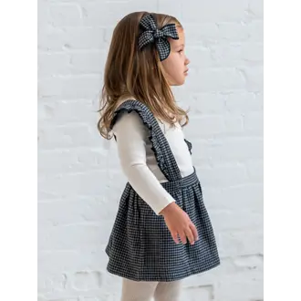 Colored Organics Ammie Flannel Skirt with Ruffle Suspenders - Houndstooth