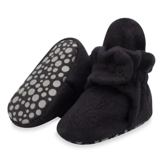 Zutano Cozie Fleece Gripper Baby Bootie- Black
