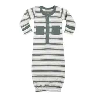 L'ovedbaby Gown, Organic- Seafoam Stripe