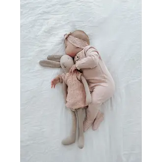 L'ovedbaby 2-Way Zipper Organic Smocked Footie- Rosewater Dots