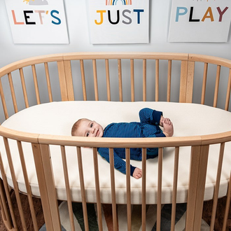 Naturepedic Organic Breathable Oval Crib Mattress For Stokke Sleepi Bed