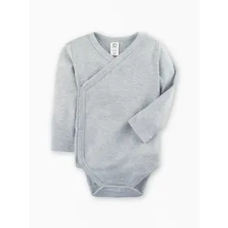 Colored Organics Classic Kimono Bodysuit  L/S - Grey