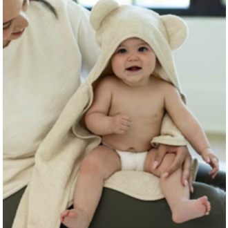 Bella Tunno Hooded Towel + Wash Mitt Set- Linen