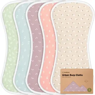 KeaBabies Burp Cloth, 5 Pack-   Blooms
