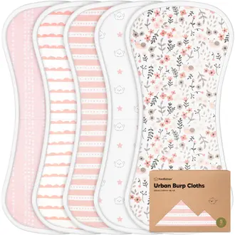 KeaBabies Burp Cloth, 5 Pack-   Sweet Charm