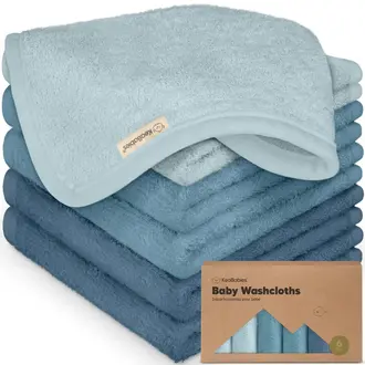 KeaBabies Bamboo 6-Pack Washcloths- Depths
