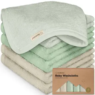 KeaBabies Bamboo 6-Pack Washcloths-  Hills KeaBabies Bamboo 6-Pack Washcloths-  Hills