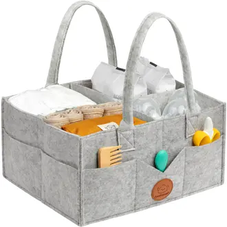 KeaBabies Original Baby Diaper Caddy Organizer- Classic Gray