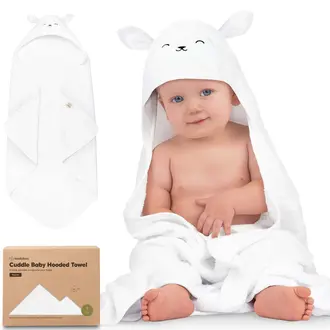KeaBabies Cuddle Baby Hooded Towel- Lamb