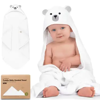KeaBabies Cuddle Baby Hooded Towel- Polar KeaBabies Cuddle Baby Hooded Towel- Polar