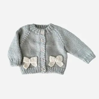 Bow Cardigan- Bowie Grey