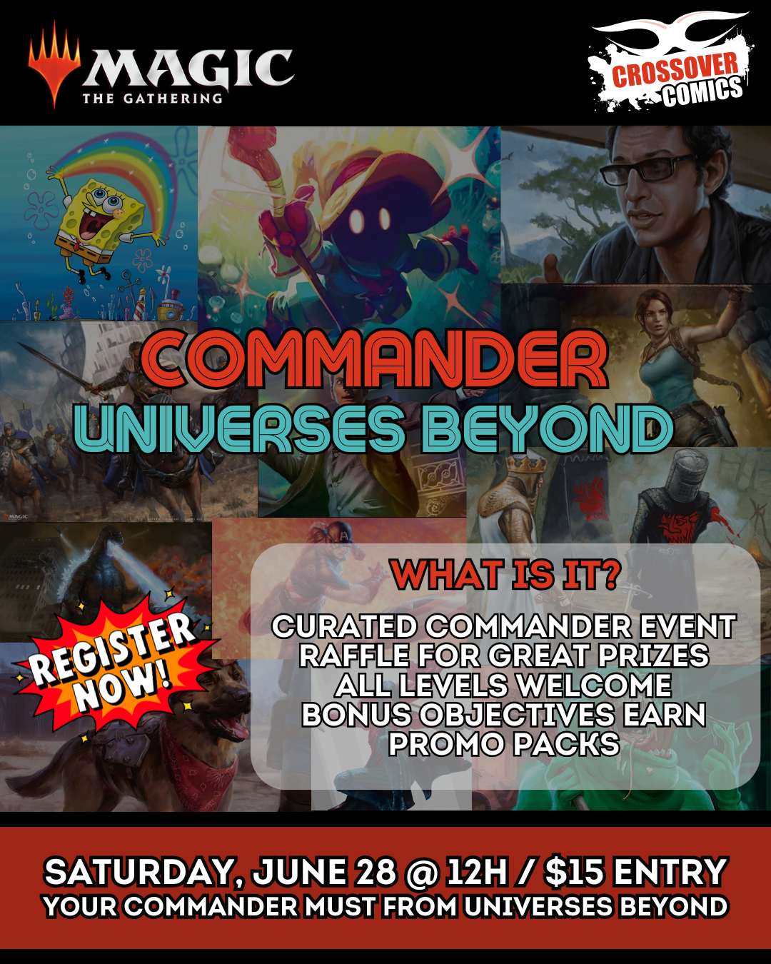 Crossover Comics COMMANDER UNIVERSES BEYOND  - Saturday June 28 12h00