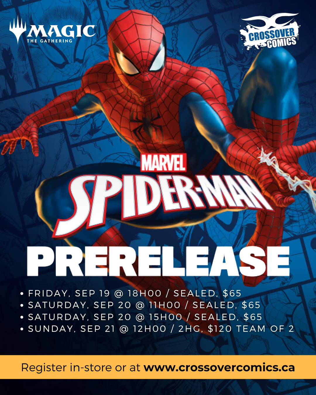 Crossover Comics MTG Spider-man Prerelease Sealed Online Registration