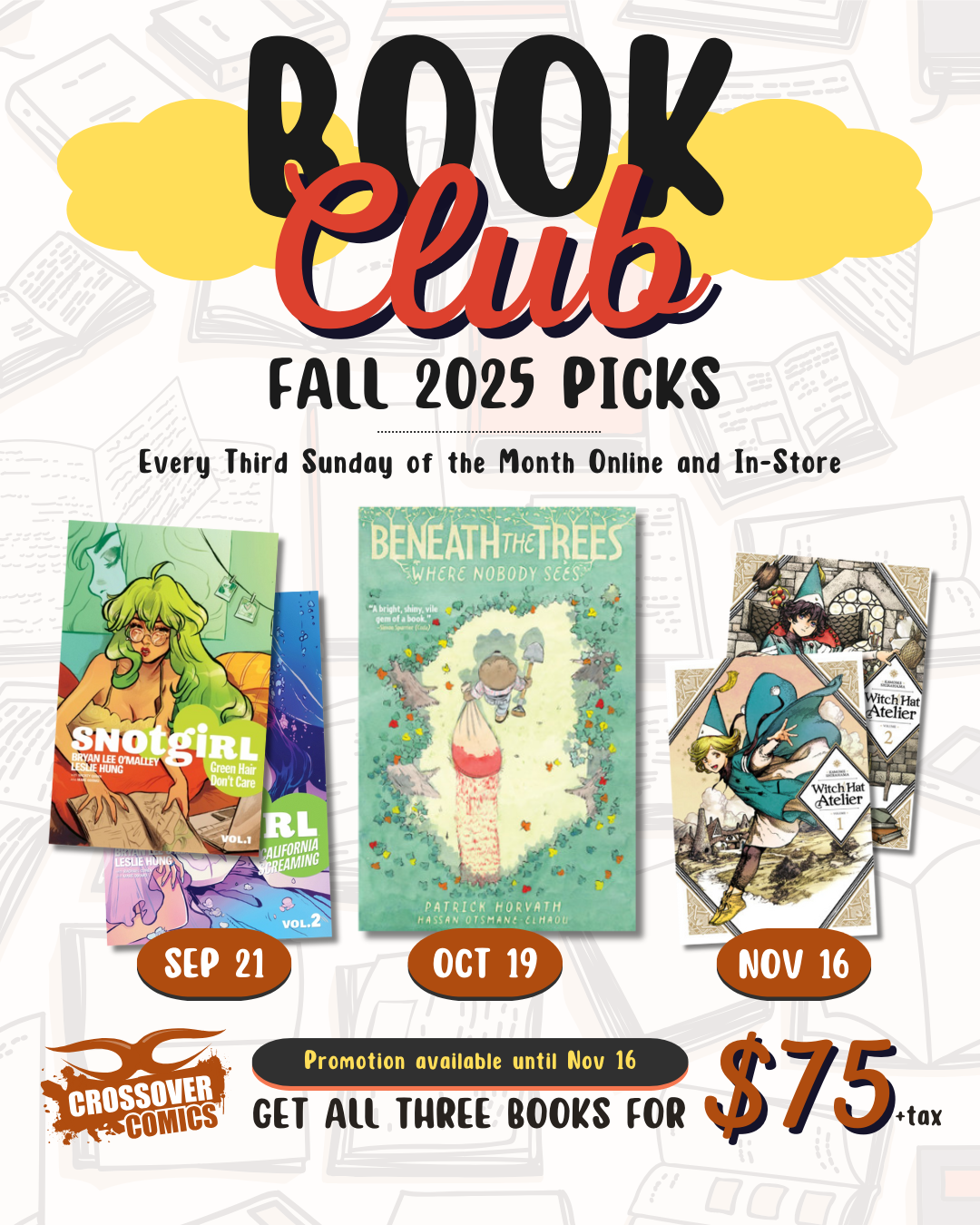 Crossover Comics Trio Book Club - Automne 2025